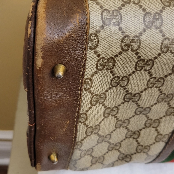 Gucci Tan Supreme Coated Canvas Ophidia Boston Handbag - Picture 7 of 16